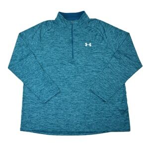Under Armour Mens HeatGear XXL 1/4 Zip Pullover Teal Performance Stretch Golf